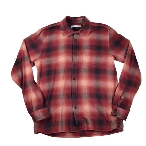 Outerknown Other - Outerknown Long Sleeve Button Shirt Medium Red Charcoal Organic Cotton Outdoors